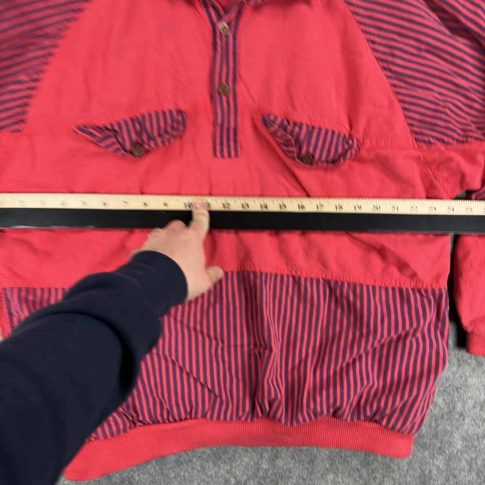 Vintage Dimitri's Network Sweatshirt Mens Medium Red Striped Pullover 80's 90's - Picture 8 of 12